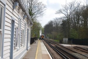 Ashford train leaving Pluckley station